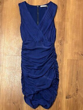 Alice + Olivia Royal Blue Ruched Mini Dress